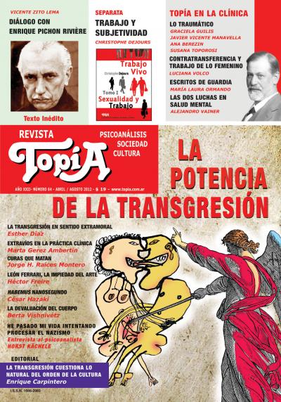 La potencia de la transgresión Tapa Revista Topía "La potencia de la transgresión"