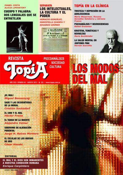 Revista Topía "Los modos del mal" - Agosto-2012 Tapa Revista Topía "Los modos del mal" - Agosto-2012