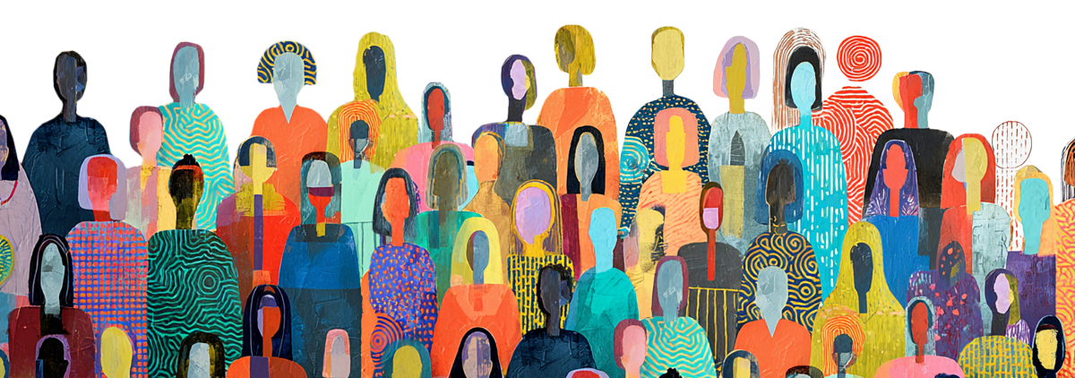 Juventudes no adolescentes — siluetas de colores