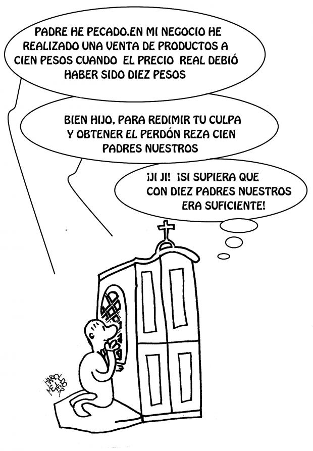 Viñeta "Usura clerical" de Haroldo Meyer